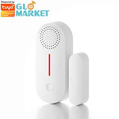 Sonido elegante del sensor de la puerta de la ventana de Tuya WiFi y alarma ligera de la seguridad en el hogar