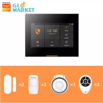 Glomarket Tuya 4g/Wifi Alarma de seguridad para el hogar inteligente Sistema de bricolaje Aplicación inalámbrica Control Sistema de alarma de seguridad antirrobo