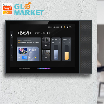 Panel de control elegante de la pantalla táctil de la pared de la música de la pulgada BLE de Wifi 7 de la entrada de Zigbee del Smart Home de Tuya