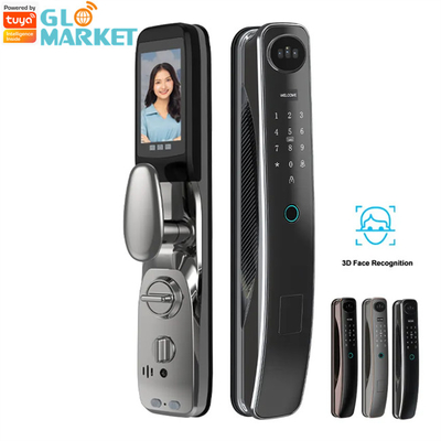 Cerradura de puerta granangular elegante de Zigbee de la cámara del ojo de gatos de la cerradura de puerta de Wifi del reconocimiento de cara de Tuya 3D