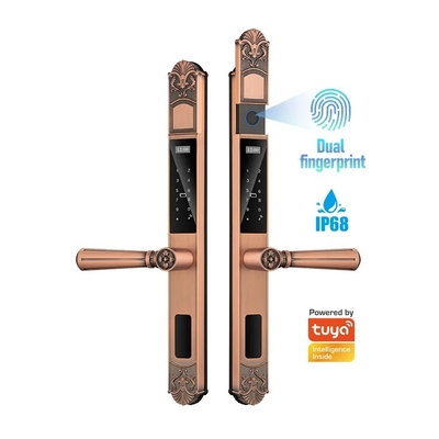 Glomarket Courtyard Villa Puerta Cerradura de alta seguridad Impermeable Inteligente doble huella digital Contraseña Cerradura inteligente