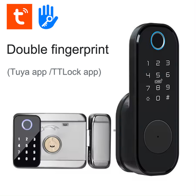 Apartamento Glomarket Tuya Cerradura de puerta inteligente Antidrobos Contraseña digital Ttlock App Control Puerta Doble Cerradura de huellas digitales