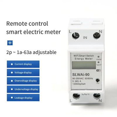 Glomarket Wifi Tuya/Smart Life App Control remoto Protector de circuito inteligente Dispositivo de relé interruptor de interruptor medidor de energía