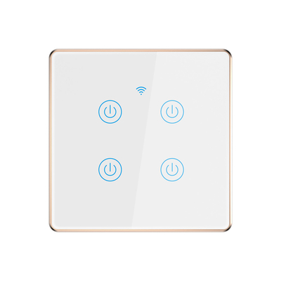 4 interruptor elegante Tuya WiFi del tacto de la UE de la cuadrilla del marco de Smart del contador de tiempo de la cuadrilla de aluminio estándar BRITÁNICA del interruptor 4