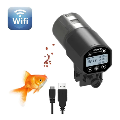 Alimentador automático RoHS del acuario de Wifi del alimentador de los pescados del LCD 200ml Smart