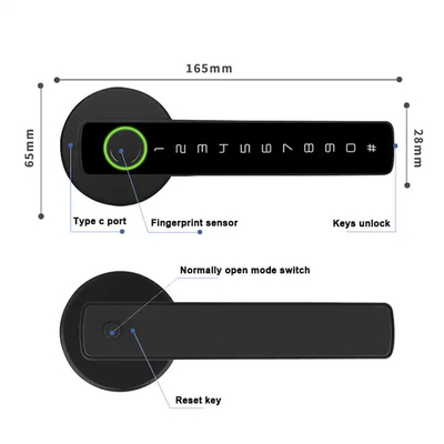 Glomarket Tuya Ble Cerradura inteligente Seguridad electrónica sin llave Cerradura de puertas inteligentes Cerradura de habitaciones interiores