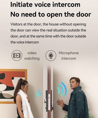 Cerradura de reconocimiento facial tallada CNC última tecnología cerradura de puerta inteligente