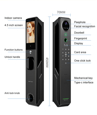 El bloqueo de reconocimiento facial inteligente Tuya Smart intercomunicador visual