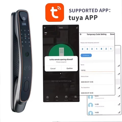 Tuya reconocimiento facial cerradura inteligente de la puerta WiFi / huella digital zigbee / vena digital opcional captura de ojo de gato