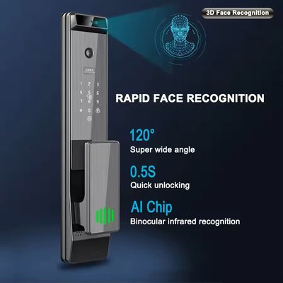 Glomarket Tuya Digital Smart Lock Sistema biométrico totalmente automático de seguridad huella digital 3d reconocimiento facial contraseña cerradura de puerta