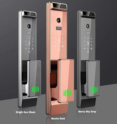 Glomarket Tuya Digital Smart Lock Sistema biométrico totalmente automático de seguridad huella digital 3d reconocimiento facial contraseña cerradura de puerta