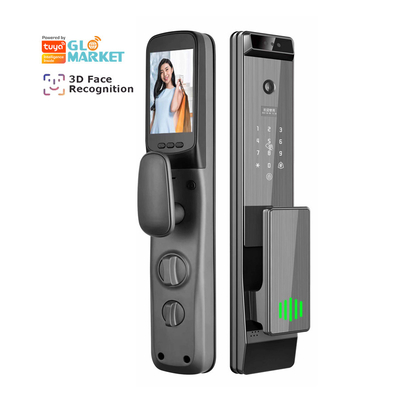 Glomarket Tuya Digital Smart Lock Sistema biométrico totalmente automático de seguridad huella digital 3d reconocimiento facial contraseña cerradura de puerta