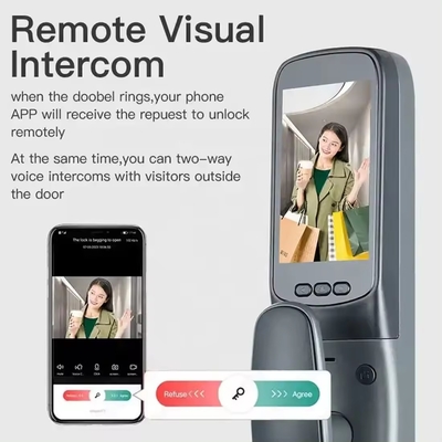 Glomarket Tuya Cerradura de puertas inteligentes 3d reconocimiento facial cerraduras inteligentes automáticas con cámara cerradura de puertas de seguridad biométrica inteligente