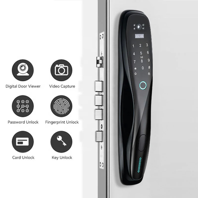 Glomarket 3D Face WIFI Inteligente Bloqueo Inteligente Totalmente Automático Impresión digital APP Tarjeta Llave Desbloqueo Inteligente Cerradura de Puerta Con Cámara