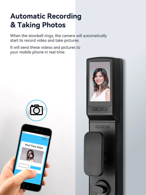 Glomarket 3D Face WIFI Inteligente Bloqueo Inteligente Totalmente Automático Impresión digital APP Tarjeta Llave Desbloqueo Inteligente Cerradura de Puerta Con Cámara
