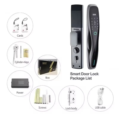Glomarket 3D Face WIFI Inteligente Bloqueo Inteligente Totalmente Automático Impresión digital APP Tarjeta Llave Desbloqueo Inteligente Cerradura de Puerta Con Cámara