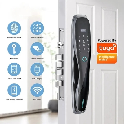 Glomarket 3D Face WIFI Inteligente Bloqueo Inteligente Totalmente Automático Impresión digital APP Tarjeta Llave Desbloqueo Inteligente Cerradura de Puerta Con Cámara