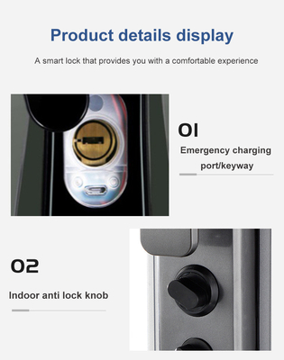 Glomarket Smart Tuya Wifi Cerradura de puertas Alarma automática huella digital clave inteligente APP contraseña digital seguridad bloqueo automático