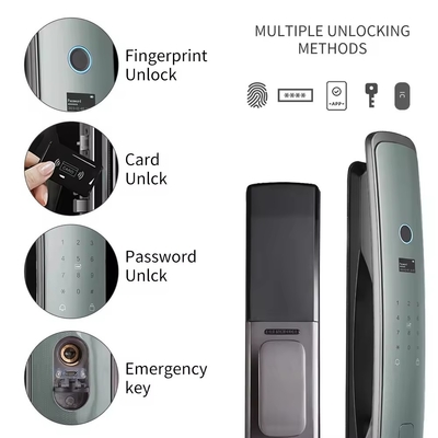 Glomarket Smart Tuya Wifi Cerradura de puertas Alarma automática huella digital clave inteligente APP contraseña digital seguridad bloqueo automático