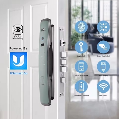 Glomarket Smart Tuya Wifi Cerradura de puertas Alarma automática huella digital clave inteligente APP contraseña digital seguridad bloqueo automático
