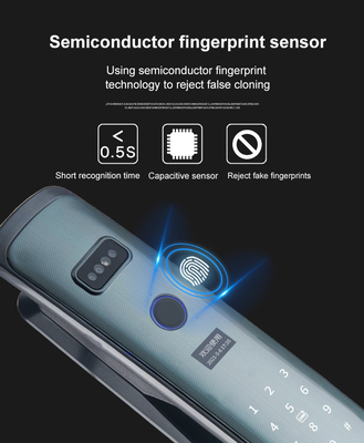 Glomarket Smart Tuya Wifi Cerradura de puertas Alarma automática huella digital clave inteligente APP contraseña digital seguridad bloqueo automático