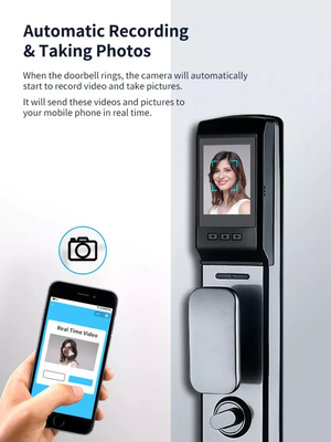 Glomarket Seguridad de huellas digitales biométricas inalámbricas Bloqueo inteligente totalmente automático Contraseña digital Tarjeta de clave Bloqueo con cámara