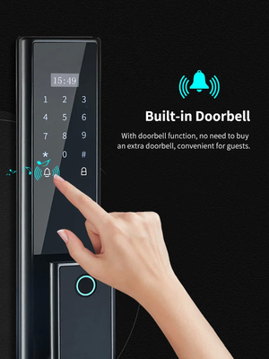 Glomarket Seguridad de huellas digitales biométricas inalámbricas Bloqueo inteligente totalmente automático Contraseña digital Tarjeta de clave Bloqueo con cámara