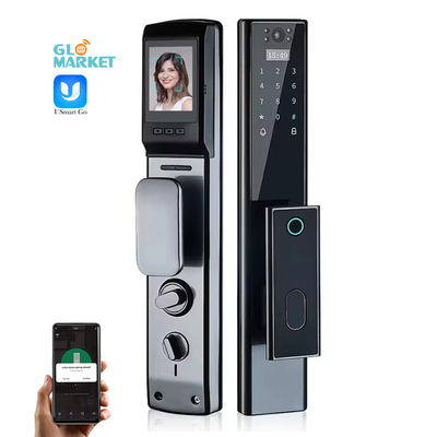Glomarket Seguridad de huellas digitales biométricas inalámbricas Bloqueo inteligente totalmente automático Contraseña digital Tarjeta de clave Bloqueo con cámara