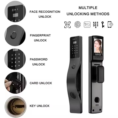 Glomarket Tuya Reconocimiento facial Cerradura de puerta inteligente Seguridad Contraseña digital huella digital Cerraduras inteligentes de puerta