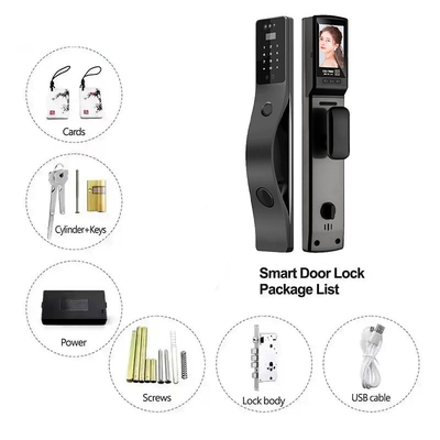 Glomarket Tuya Reconocimiento facial Cerradura de puerta inteligente Seguridad Contraseña digital huella digital Cerraduras inteligentes de puerta