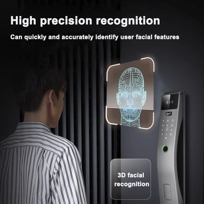 Glomarket 3d reconocimiento facial cerradura de puerta inteligente Tuya en tiempo real video intercomunicador wifi cerradura de puerta inteligente con impresión de palma