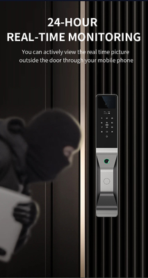 Glomarket Aluminio de aleación automático Tuya Cerradura de puerta inteligente 3D reconocimiento facial video intercomunicador digital Cerradura de huellas dactilares