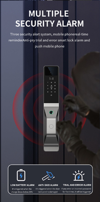 Glomarket Aluminio de aleación automático Tuya Cerradura de puerta inteligente 3D reconocimiento facial video intercomunicador digital Cerradura de huellas dactilares