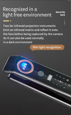 Glomarket Precio de fábrica Wifi Aplicación Cerradura de puerta inteligente con reconocimiento facial Biometría de huellas dactilares Soporte Función de intercomunicador