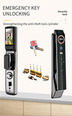 Glomarket Precio de fábrica Wifi Aplicación Cerradura de puerta inteligente con reconocimiento facial Biometría de huellas dactilares Soporte Función de intercomunicador