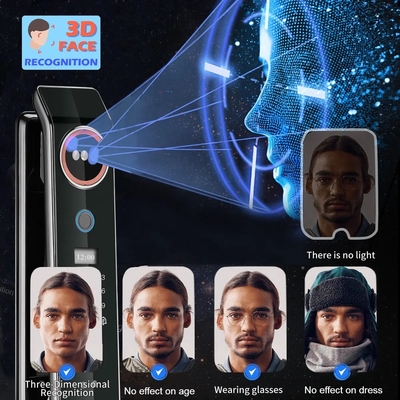 Glomarket Precio de fábrica Wifi Aplicación Cerradura de puerta inteligente con reconocimiento facial Biometría de huellas dactilares Soporte Función de intercomunicador