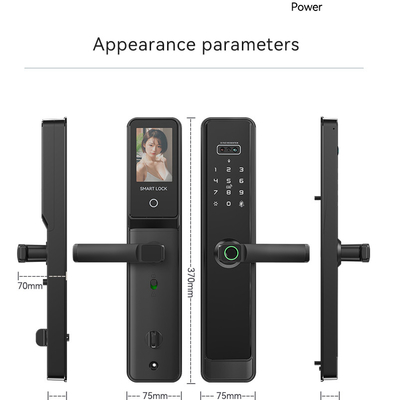Glomarket Tuya Wifi Cerradura inteligente de aluminio puerta de madera reconocimiento facial huella de palma huella biométrica digital de dedos Smart Lock