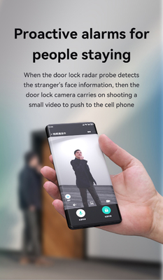 Glomarket Tuya Wifi Cerradura inteligente de aluminio puerta de madera reconocimiento facial huella de palma huella biométrica digital de dedos Smart Lock
