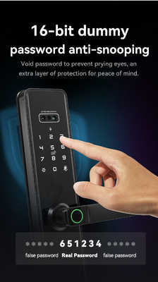 Glomarket Tuya Wifi Cerradura inteligente de aluminio puerta de madera reconocimiento facial huella de palma huella biométrica digital de dedos Smart Lock