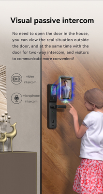 Glomarket Tuya Wifi Cerradura inteligente de aluminio puerta de madera reconocimiento facial huella de palma huella biométrica digital de dedos Smart Lock