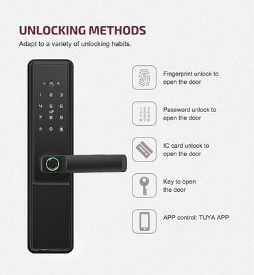 Glomarket Tuya Wifi Cerradura de puertas inteligentes con ojo de gato Cerradura digital puerta electrónica de huellas digitales Smart Home