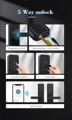 Glomarket Tuya Wifi Cerradura de puertas inteligentes con ojo de gato Cerradura digital puerta electrónica de huellas digitales Smart Home
