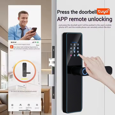 Glomarket Smart Cerradura Fechadura Digital Tuya Ttlock Bloqueo de tarjeta RFID Contraseña Impresión digital Bloqueo de puerta inteligente