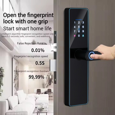 Glomarket Smart Cerradura Fechadura Digital Tuya Ttlock Bloqueo de tarjeta RFID Contraseña Impresión digital Bloqueo de puerta inteligente