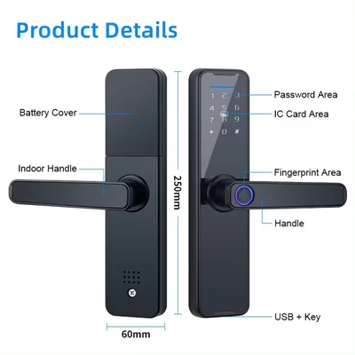 Glomarket Wifi Tuya Cerradura de puerta inteligente de aluminio huella digital contraseña de tarjeta clave desbloqueo biométrico cerradura inteligente digital