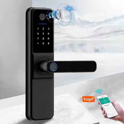 Glomarket Wifi Biométrico Electrónico Tuya App Remote Smart Lock Cerradura de puerta inteligente con huella digital con ojo de gato