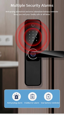 Glomarket Wifi Biométrico Electrónico Tuya App Remote Smart Lock Cerradura de puerta inteligente con huella digital con ojo de gato