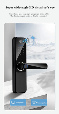 Glomarket Wifi Biométrico Electrónico Tuya App Remote Smart Lock Cerradura de puerta inteligente con huella digital con ojo de gato