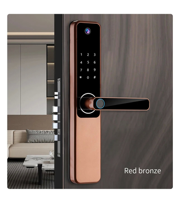 Glomarket Tuya Wifi huella digital contraseña cerradura de puerta inteligente control remoto cerradura inteligente con cámara