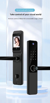 Glomarket Tuya Wifi huella digital contraseña cerradura de puerta inteligente control remoto cerradura inteligente con cámara